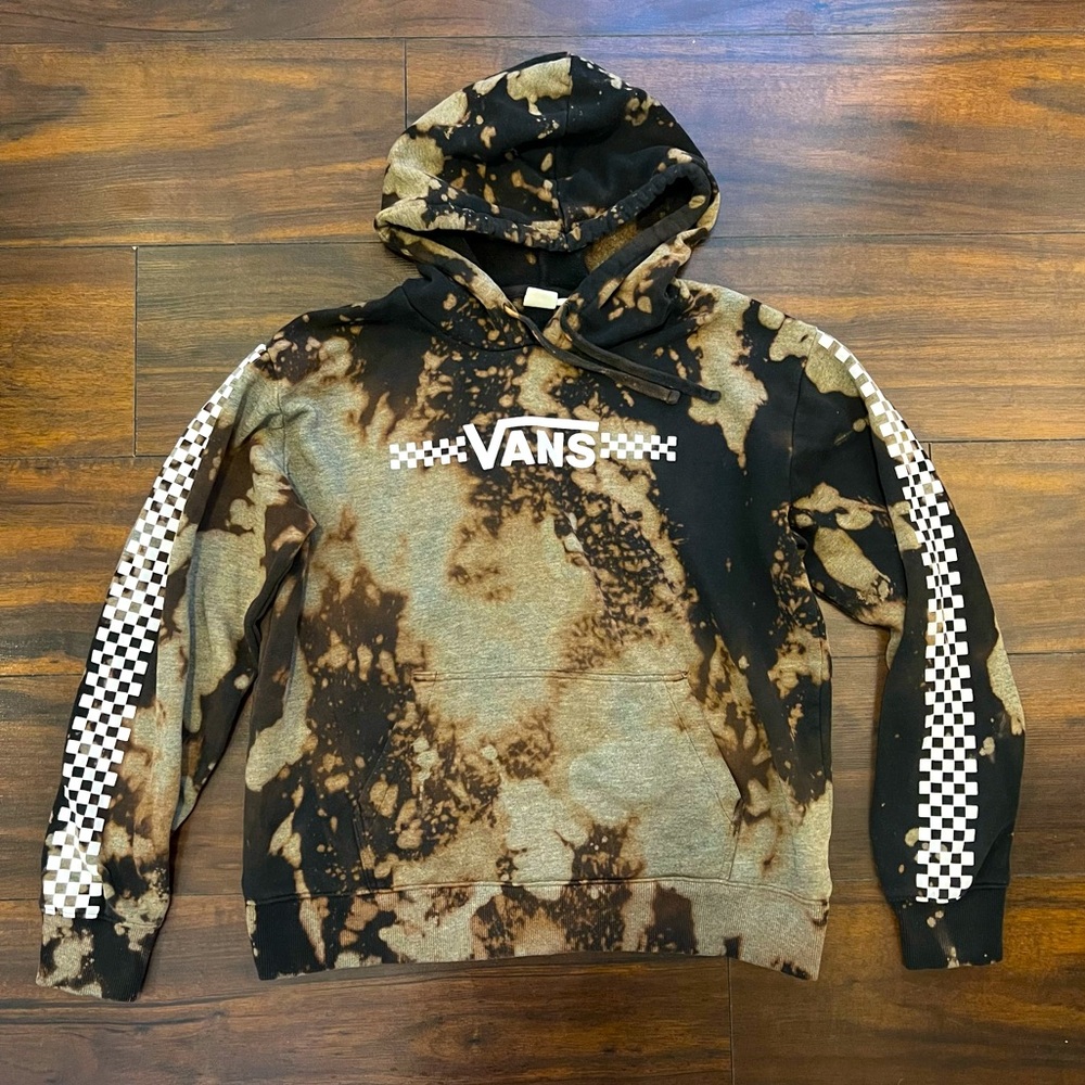 Womens Vans Hoodie custom bleached size Large